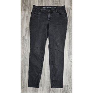 (3/$35) Old Navy Size 10 Regular Super Skinny Mid Rise Black Grey Denim Jeans